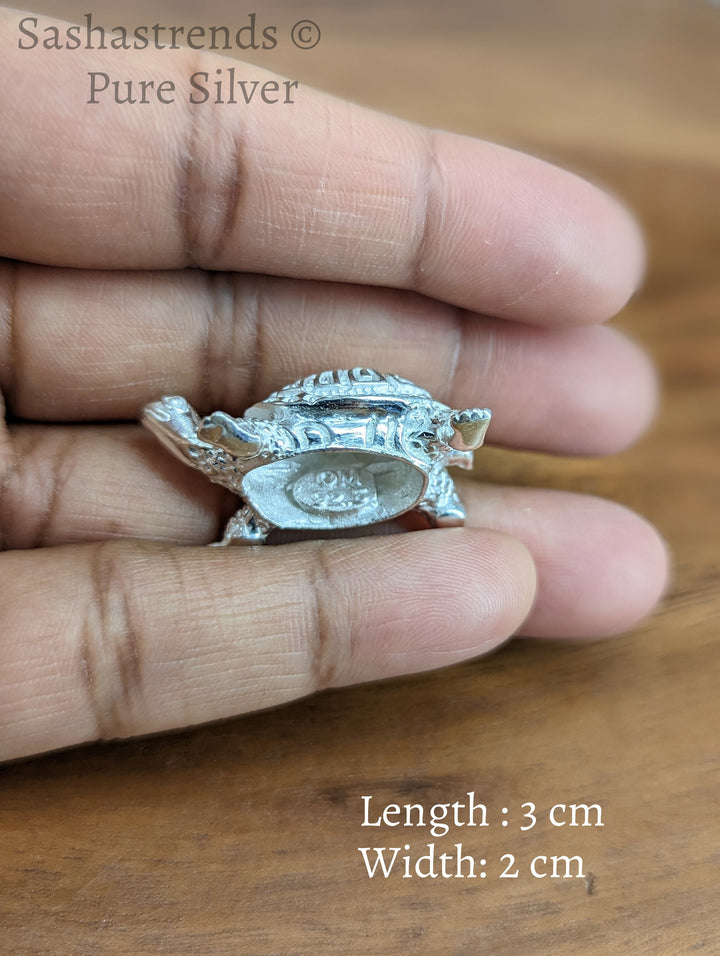 Pure silver tortoise - silver gift items- silver pooja items for home, return gift for navarathri, wedding and housewarming