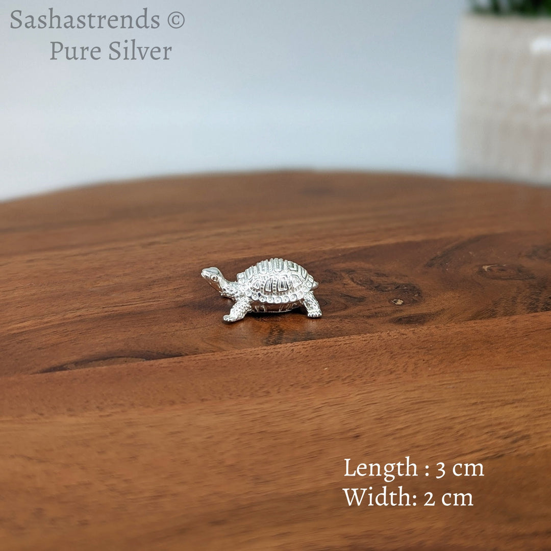 Pure silver tortoise - silver gift items- silver pooja items for home, return gift for navarathri, wedding and housewarming