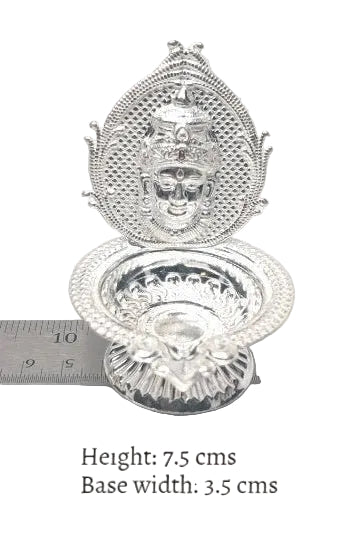 Silver Amman lamp- 925 silver gift items- silver pooja items for home, return gift for Navaratri, wedding and housewarming