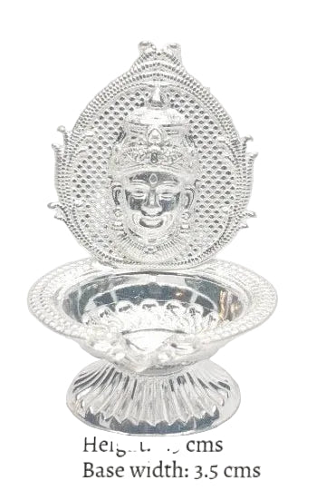Silver Amman lamp- 925 silver gift items- silver pooja items for home, return gift for Navaratri, wedding and housewarming