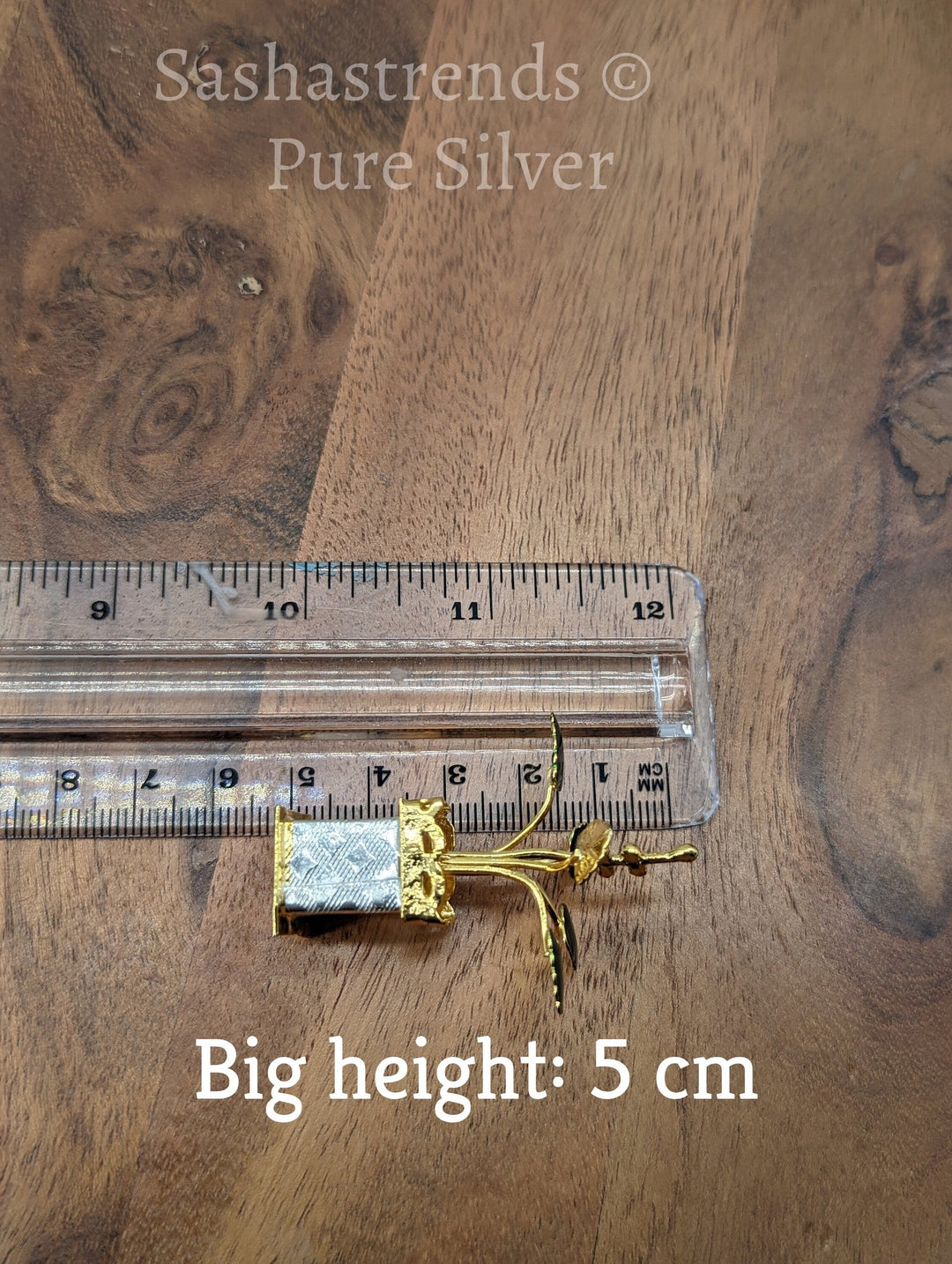Tulasi plant with enamel - pure silver gift items- pooja items for home, return gift for navarathri,wedding and housewarming