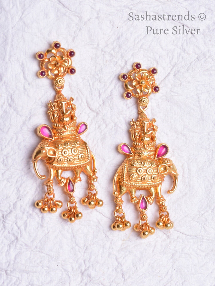 Veda Earring - 925 silver gold polish