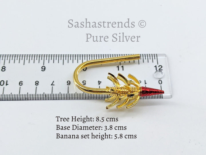 Pure silver banana tree decor - pure silver gift items- silver pooja items for home, return gift for navarathri, wedding and housewarming
