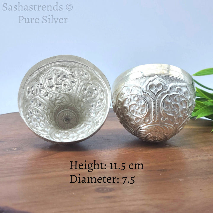 Pure silver coconut -pure silver gift items- return gift for navarathri, wedding & housewarming