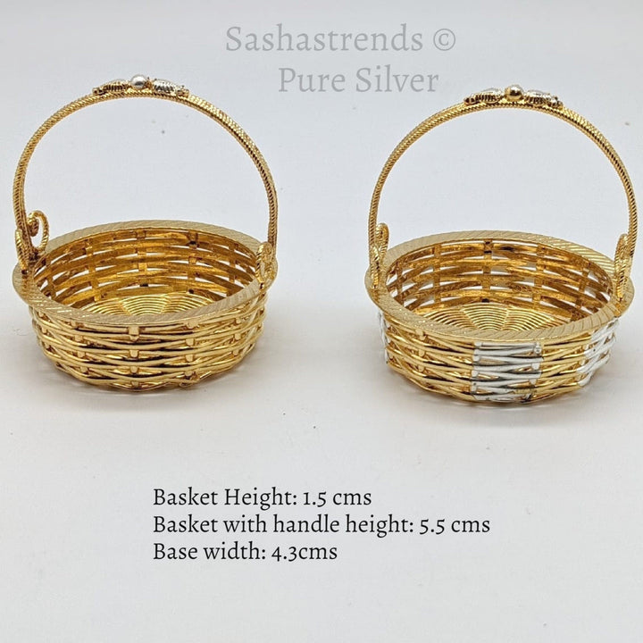 925 silver basket- silver mini basket-pure silver gift items- silver pooja items for home,return gift for navarathri, wedding & housewarming