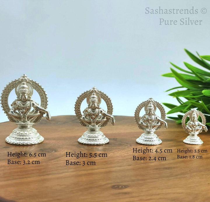 Silver god idol - Ayyappan/Manikanta idol - 925 silver gift items- pooja items for home, return gift for Navaratri & housewarming