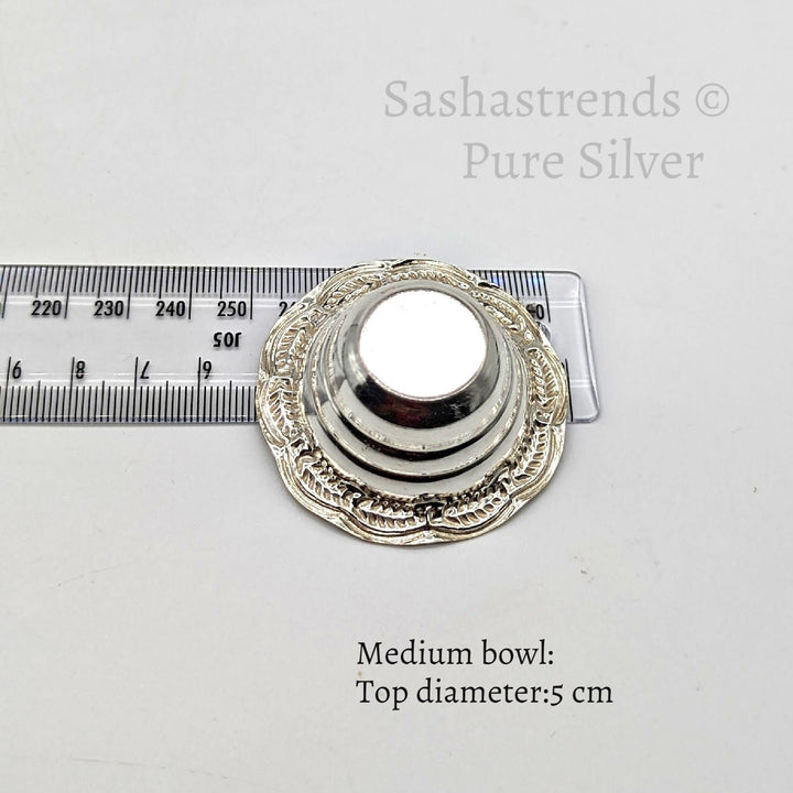 925 silver bowl - lightweight mini kumkum bowl-  Silver Pooja Items for Home, Return Gift for Navarathri, Wedding & Housewarming