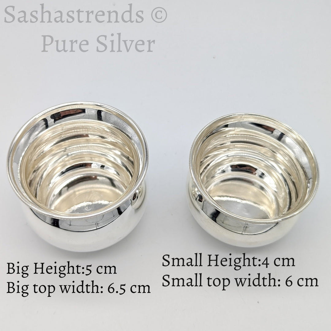 Pure silver bowl- Silver gift items- Silver Pooja Items for Home, Return Gift for Navarathri, Wedding, and Housewarming