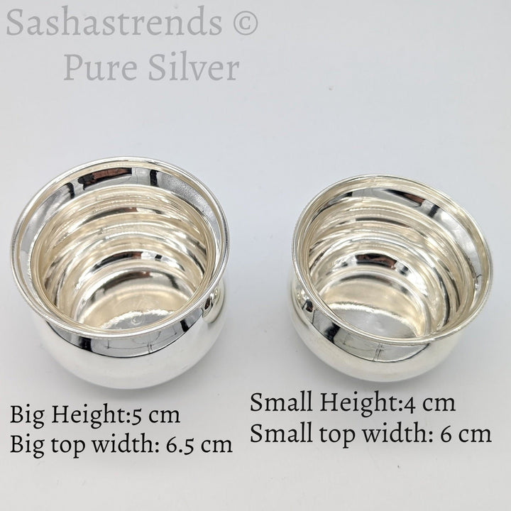 Pure silver bowl- Silver gift items- Silver Pooja Items for Home, Return Gift for Navarathri, Wedding, and Housewarming