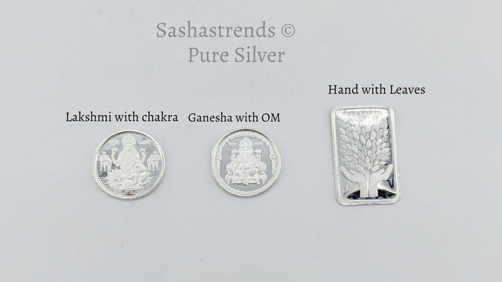 999 pure silver 5-gram coin - pure silver gift items- pure silver items for home, return gift for navarathri, wedding and housewarming
