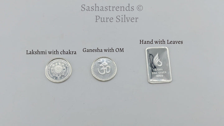 999 pure silver 5-gram coin - pure silver gift items- pure silver items for home, return gift for navarathri, wedding and housewarming