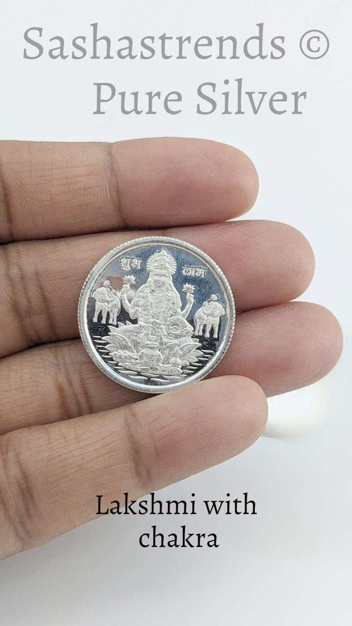 999 pure silver 5-gram coin - pure silver gift items- pure silver items for home, return gift for navarathri, wedding and housewarming