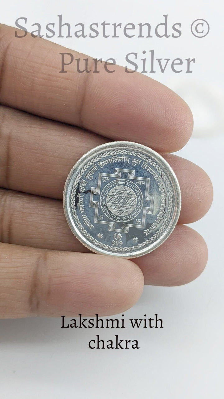 999 pure silver 5-gram coin - pure silver gift items- pure silver items for home, return gift for navarathri, wedding and housewarming