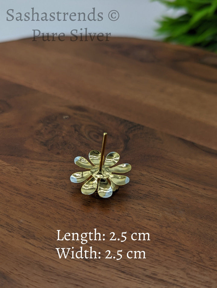 925 Silver pooja flower- gold and silver mullai flower -Silver Pooja Items for Home, Return Gift for Navarathri, Wedding, & Housewarming