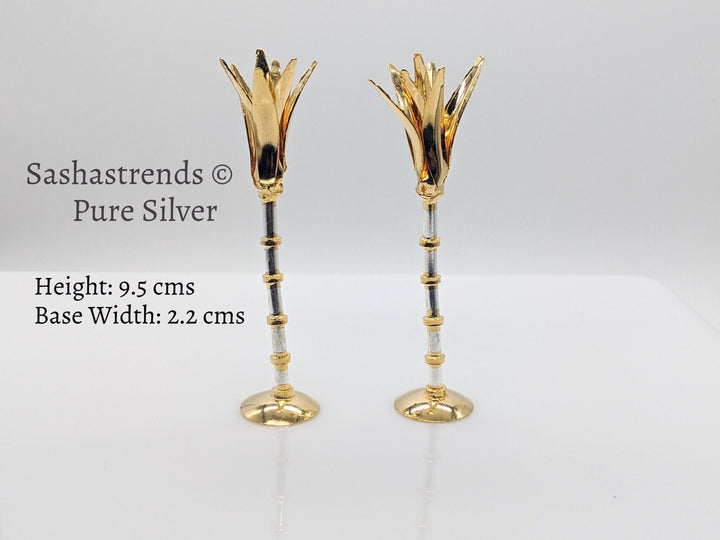 Pure silver w/t gold finish sugarcane decor-silver gift items- silver pooja items for home, return gift for navarathri,wedding,&housewarming