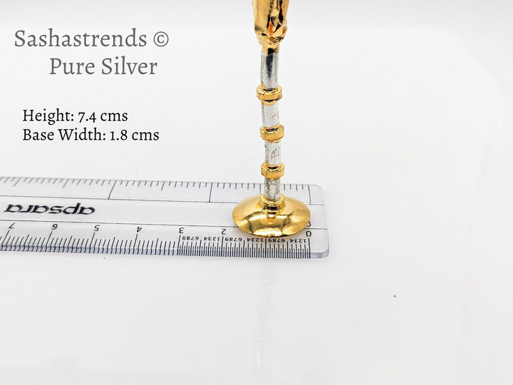 Pure silver w/t gold finish sugarcane decor-silver gift items- silver pooja items for home, return gift for navarathri,wedding,&housewarming