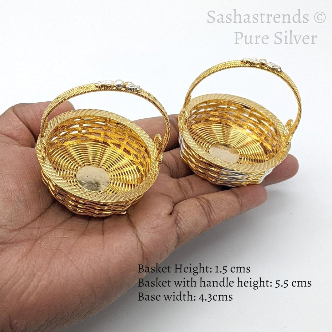 925 silver basket- silver mini basket-pure silver gift items- silver pooja items for home,return gift for navarathri, wedding & housewarming