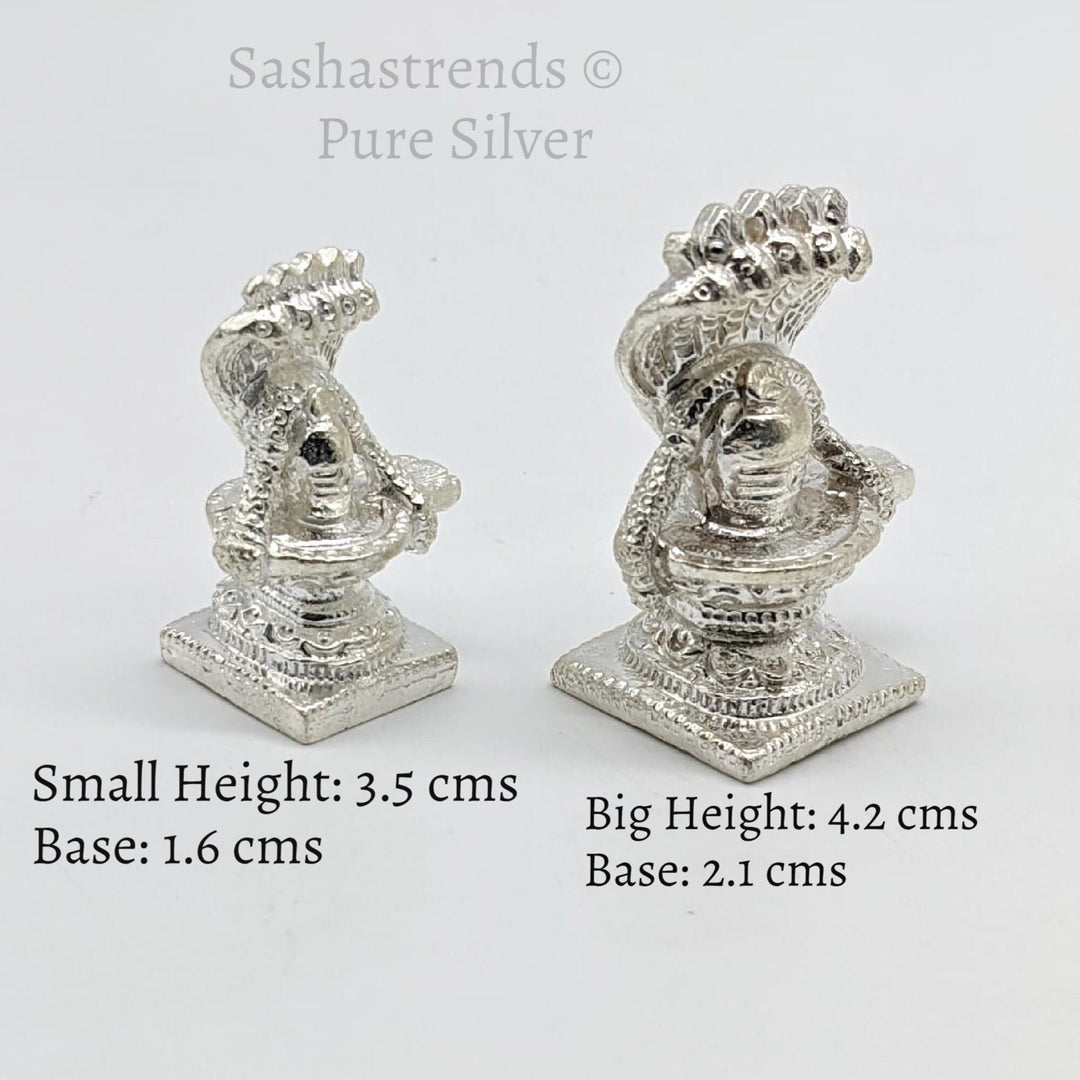 Pure silver statue /Solid Lingam with snake/lingu/shiva idol-silver items for home, return gift for navarathri, wedding &housewarming