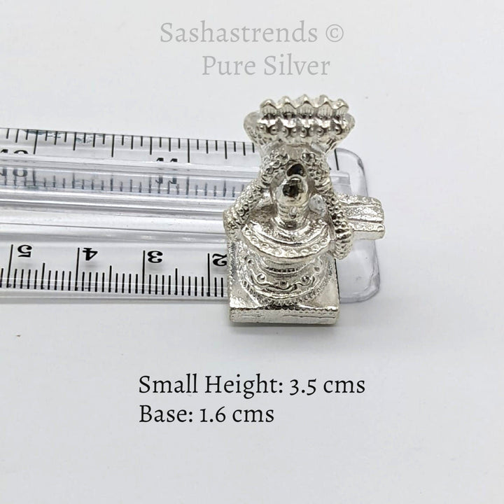 Pure silver statue /Solid Lingam with snake/lingu/shiva idol-silver items for home, return gift for navarathri, wedding &housewarming