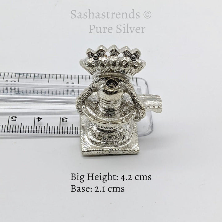 Pure silver statue /Solid Lingam with snake/lingu/shiva idol-silver items for home, return gift for navarathri, wedding &housewarming