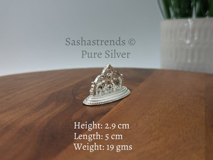 925 Gaja Lakshmi idol - goddess Lakshmi with elephant and Makara Thoranam- silver gift items- Return gift for Navaratri & housewarming