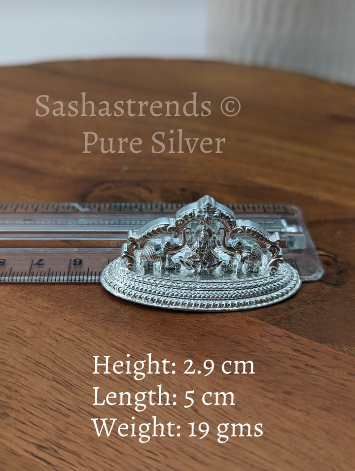 925 Gaja Lakshmi idol - goddess Lakshmi with elephant and Makara Thoranam- silver gift items- Return gift for Navaratri & housewarming