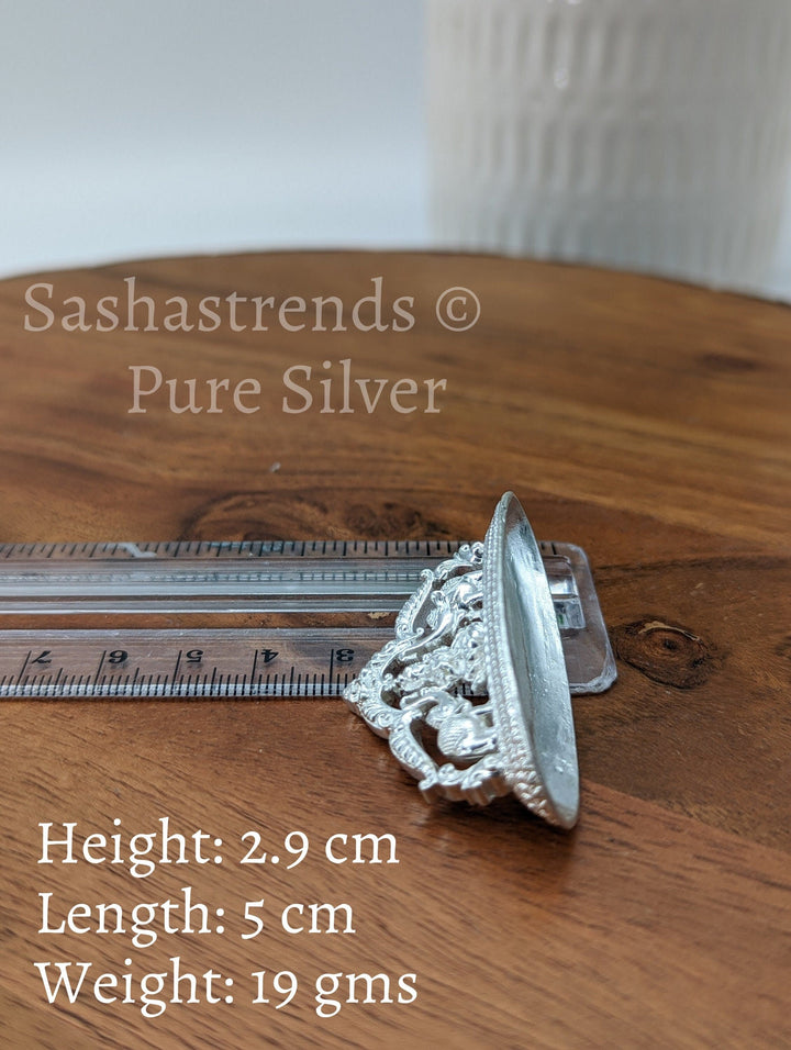 925 Gaja Lakshmi idol - goddess Lakshmi with elephant and Makara Thoranam- silver gift items- Return gift for Navaratri & housewarming