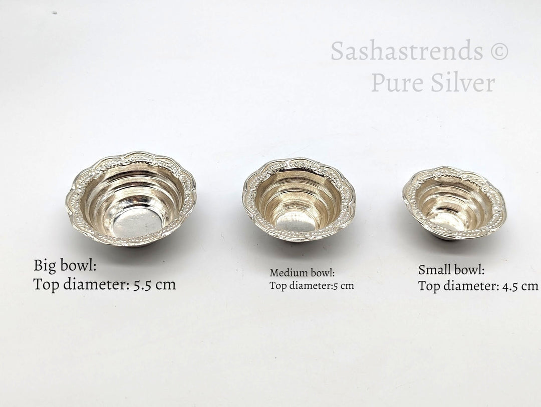 925 silver bowl - lightweight mini kumkum bowl-  Silver Pooja Items for Home, Return Gift for Navarathri, Wedding & Housewarming