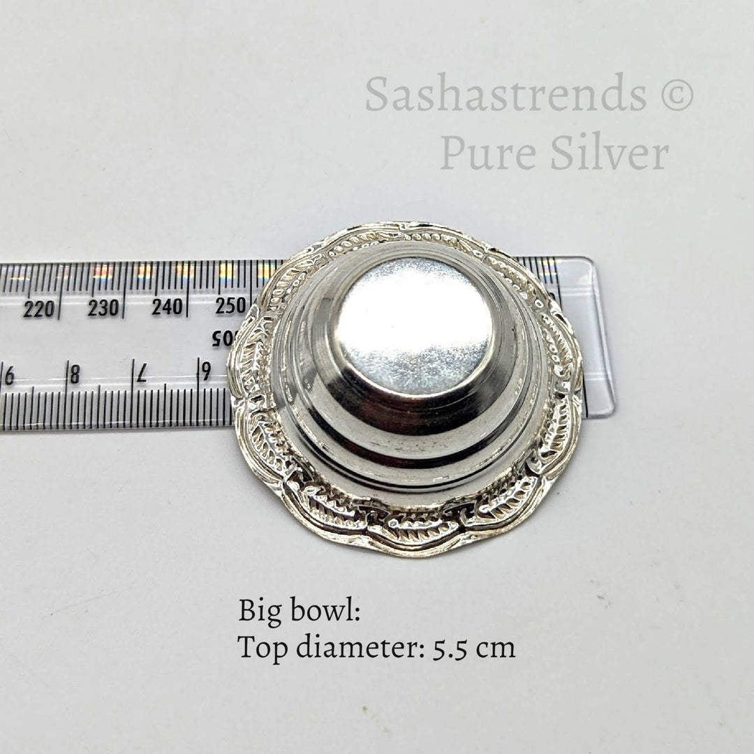 925 silver bowl - lightweight mini kumkum bowl-  Silver Pooja Items for Home, Return Gift for Navarathri, Wedding & Housewarming