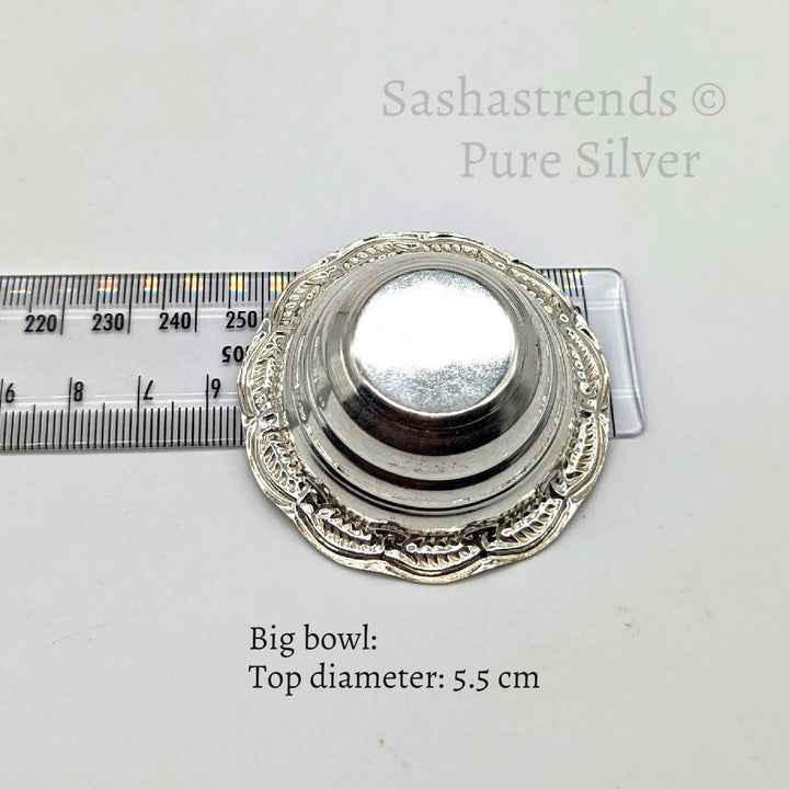 925 silver bowl - lightweight mini kumkum bowl-  Silver Pooja Items for Home, Return Gift for Navarathri, Wedding & Housewarming