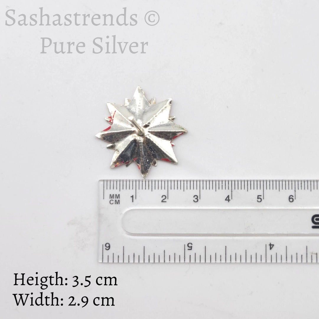 Enamel silver flower- pure silver gift items- silver pooja items for home, return gift for navarathri, wedding and housewarming