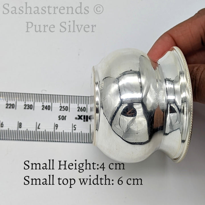 Pure silver bowl- Silver gift items- Silver Pooja Items for Home, Return Gift for Navarathri, Wedding, and Housewarming