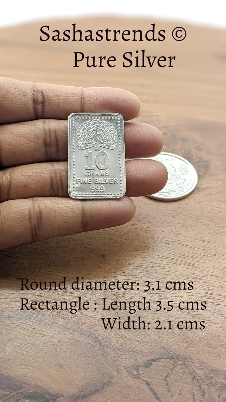 999 silver coin 10-gram coin - pure silver gift items- pure silver items for home, return gift for navarathri, wedding and housewarming