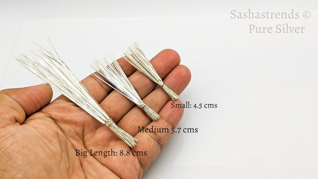 Pure silver durva grass/ garke/ arugampul/ garika-  grass for ganesha puja - puja item- pooja articles- pure silver