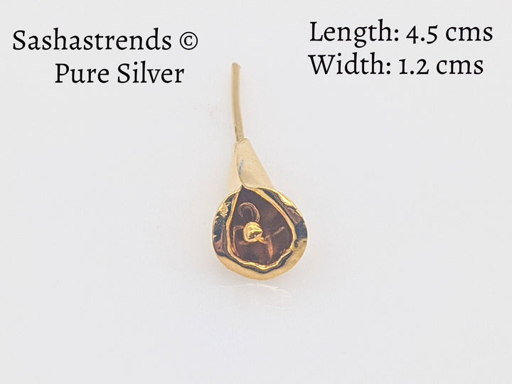 Pure silver with gold plate- lily flower- gift item- silver pooja items for home, return gift for navarathri, wedding & housewarming