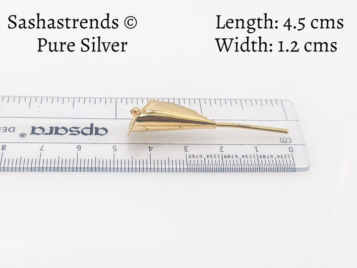 Pure silver with gold plate- lily flower- gift item- silver pooja items for home, return gift for navarathri, wedding & housewarming