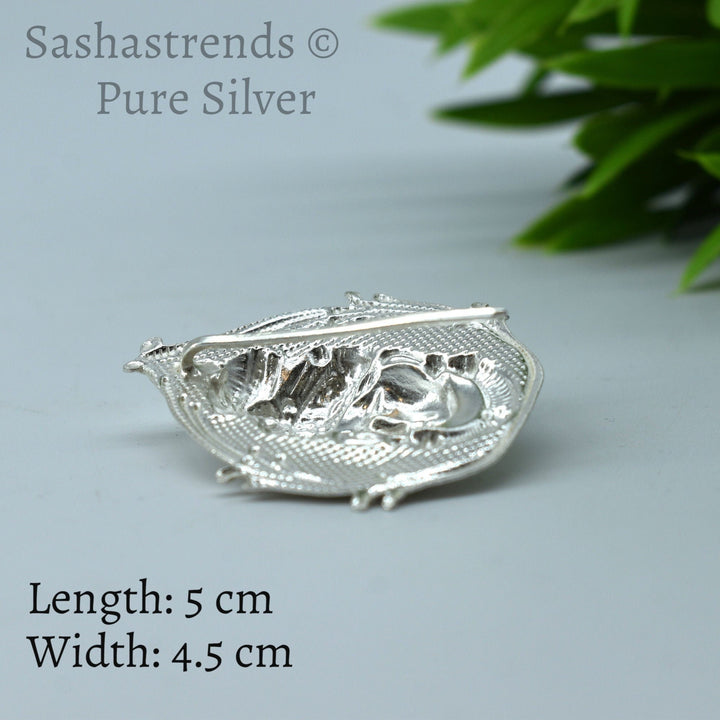 Silver Amman face- Amman face with hook - pure silver gift items-  pooja items for home, return gift for navarathri, wedding & housewarming