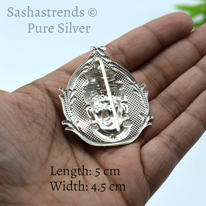 Silver Amman face- Amman face with hook - pure silver gift items-  pooja items for home, return gift for navarathri, wedding & housewarming